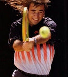 Rare! Vintage Nike Poloshirt Challenge Court Andre Agassi 1990 Weiß Rot L