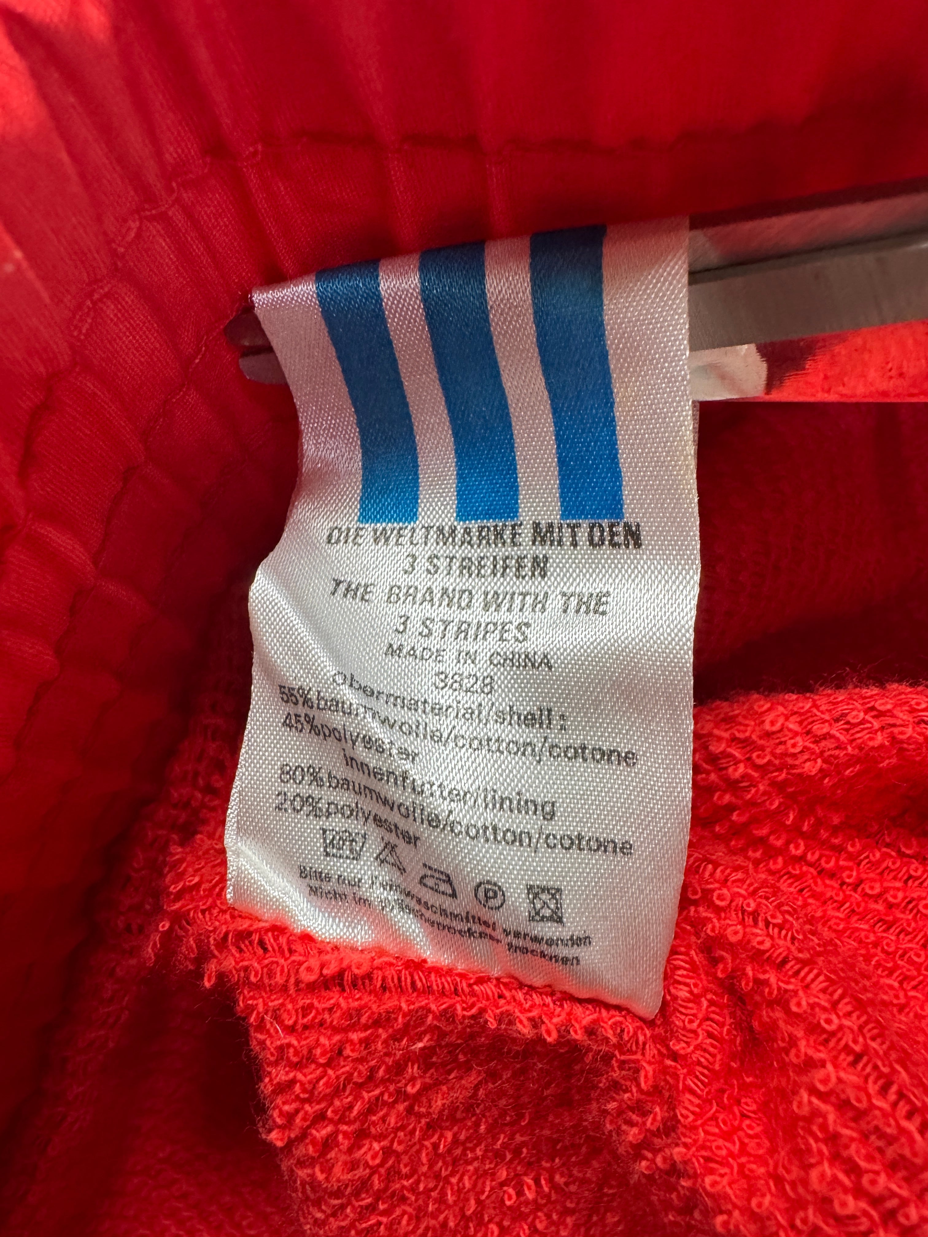 90s Adidas Damen Skianzug Deadstock Frottee Futter Monochrome Rot 38 XS
