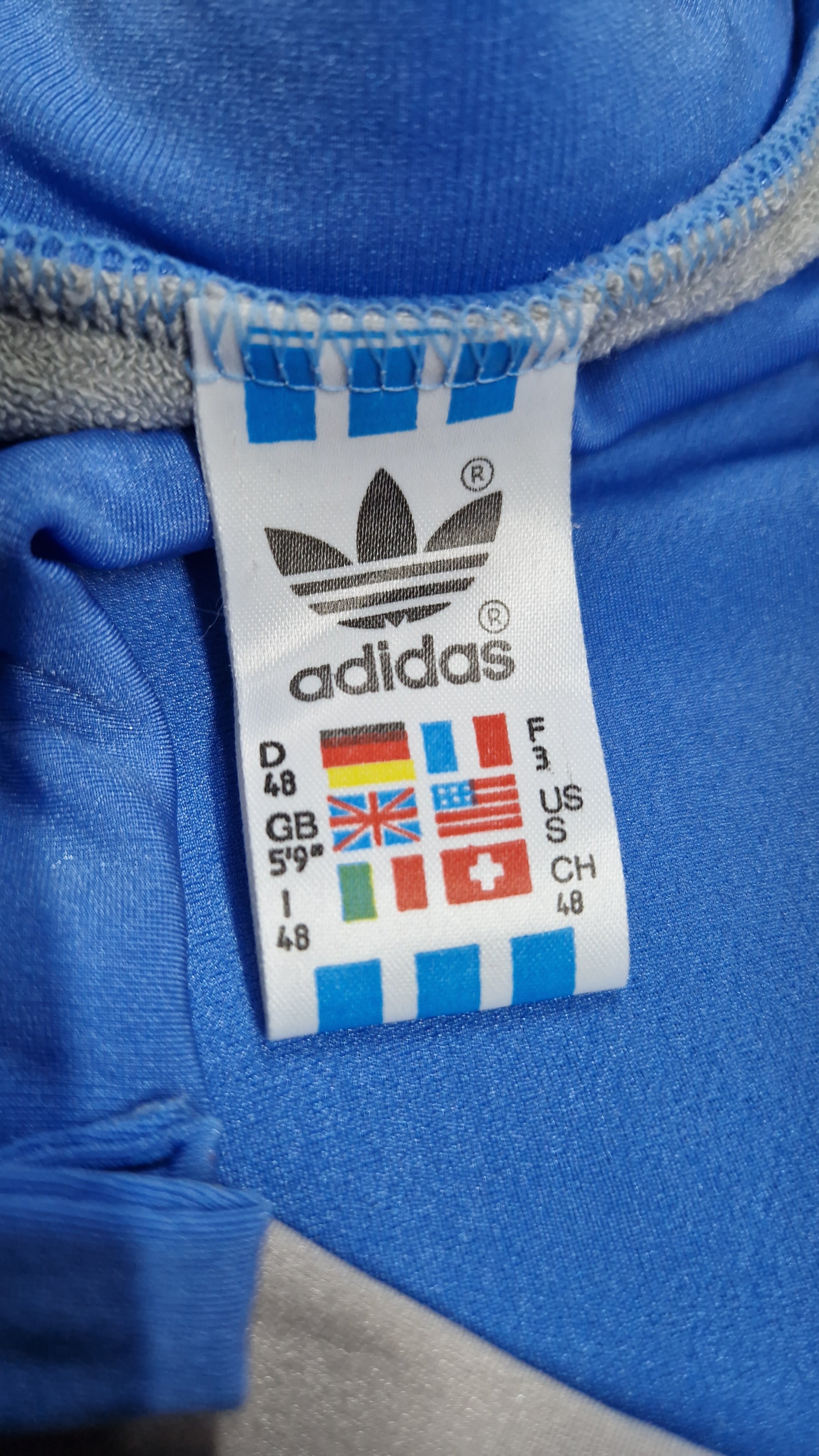 80s Adidas Ski Overall Deadstock Made In West Germany Grau Blau D48 S