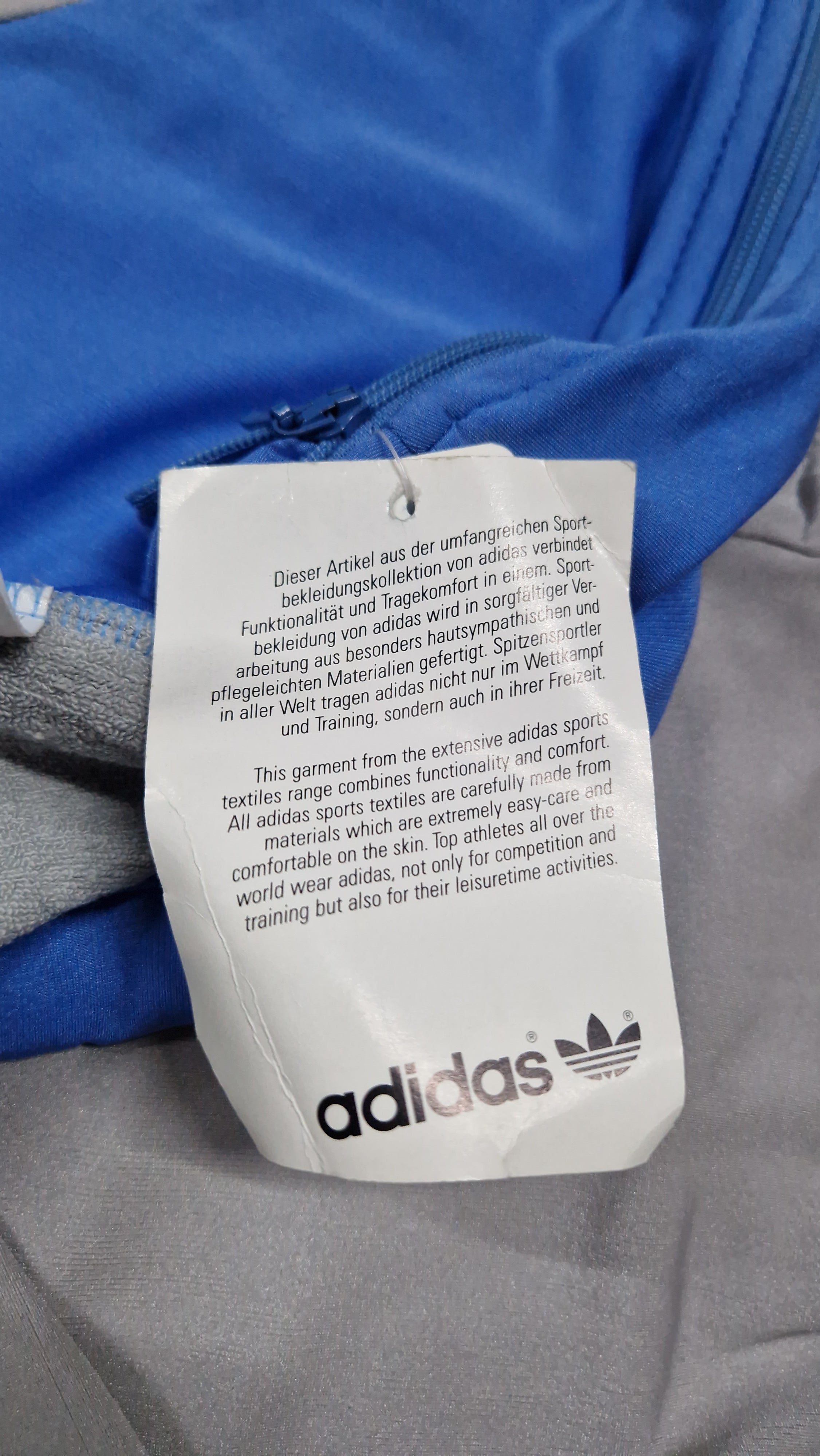 80s Adidas Ski Overall Deadstock Made In West Germany Grau Blau D48 S