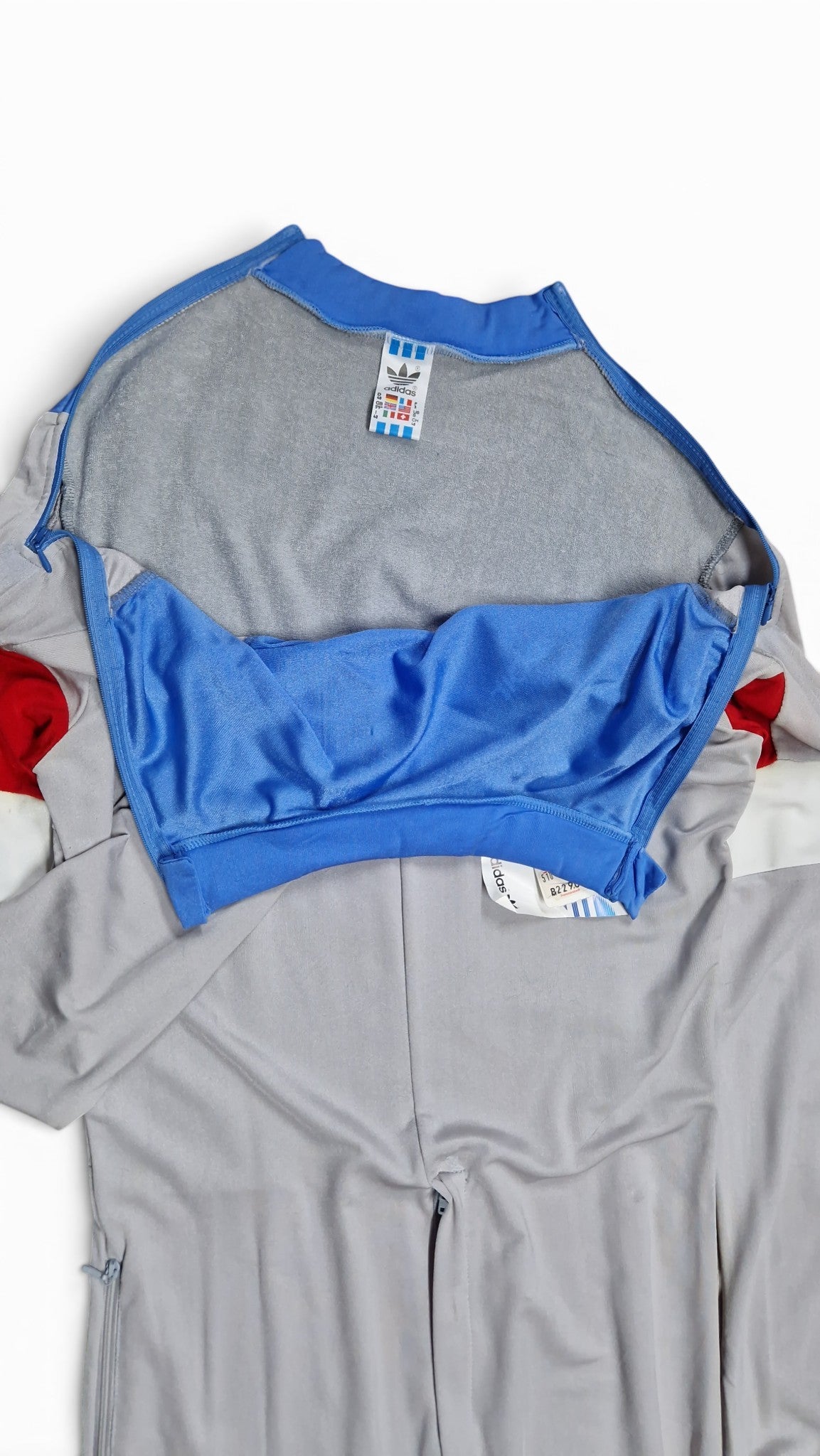 80s Adidas Ski Overall Deadstock Made In West Germany Grau Blau D48 S