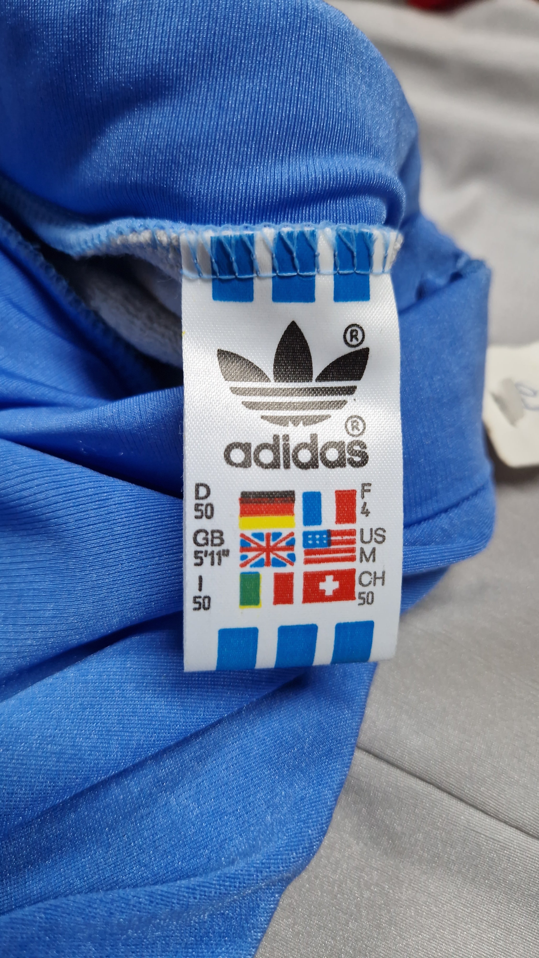 80s Adidas Ski Overall Deadstock Made In West Germany Grau Blau D50 M