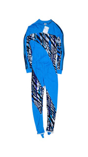80s Adidas Ski Overall Made In West Germany Abstract Pattern Blau D48 S