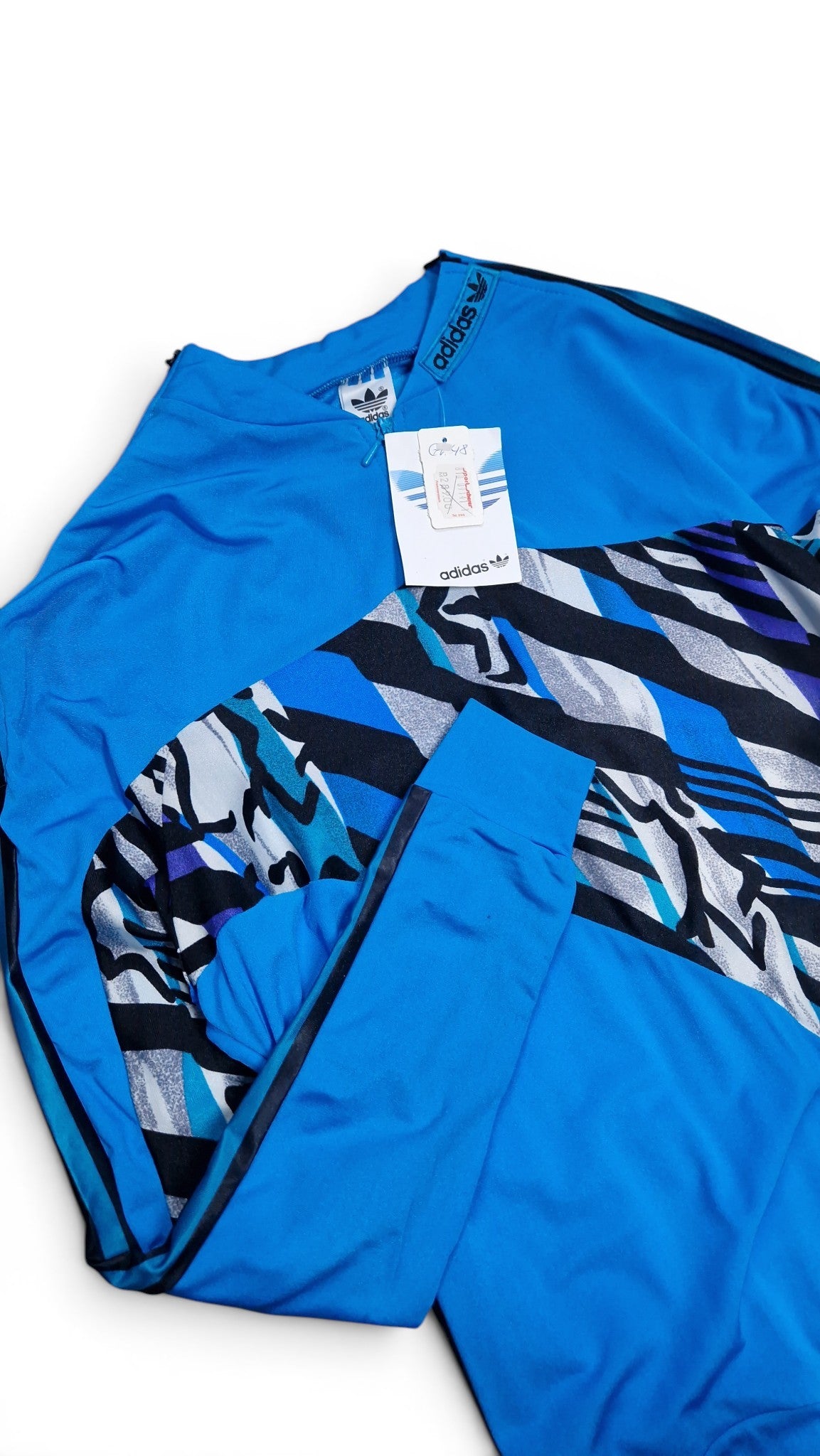 80s Adidas Ski Overall Made In West Germany Abstract Pattern Blau D48 S