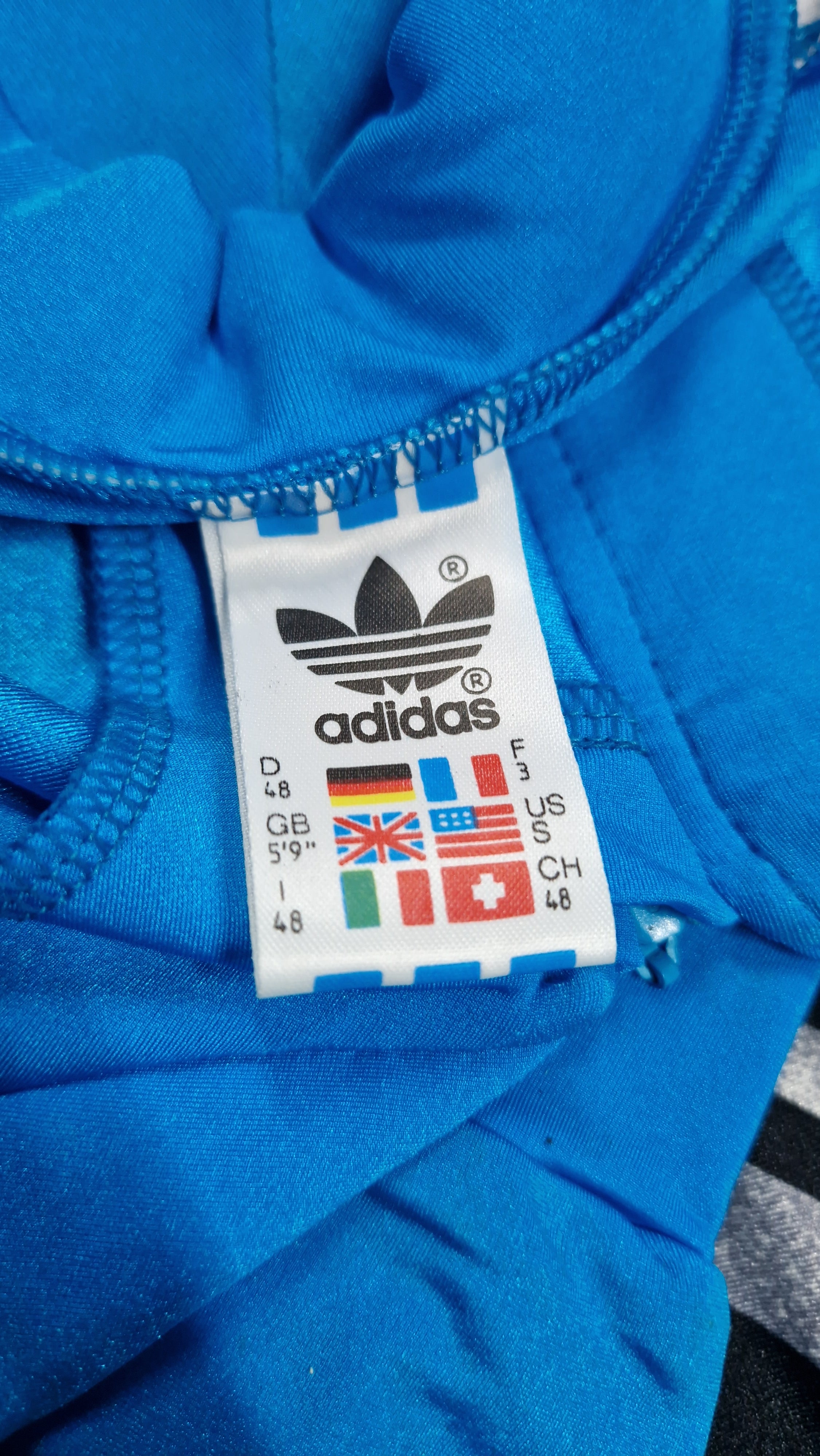 80s Adidas Ski Overall Made In West Germany Abstract Pattern Blau D48 S