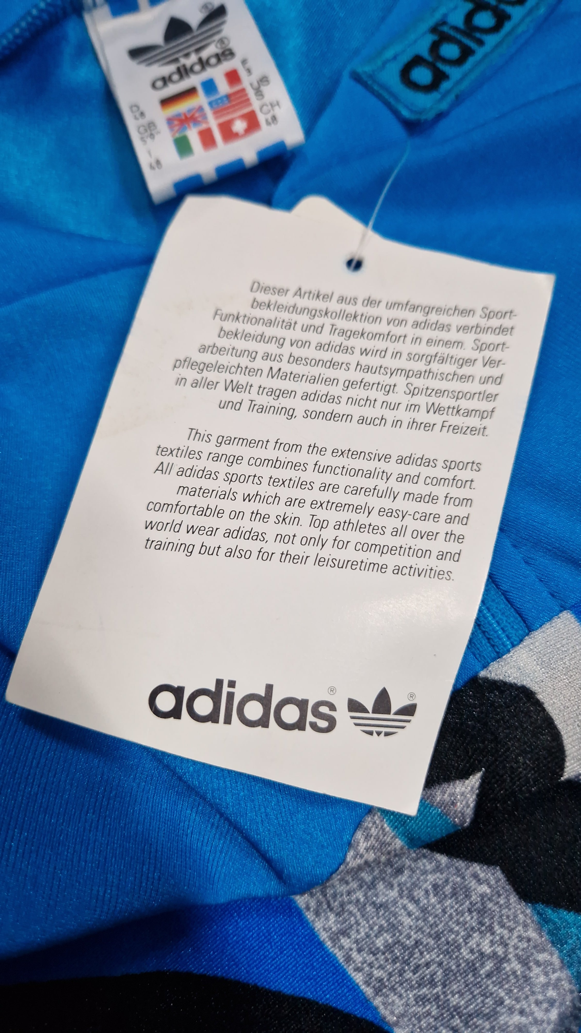 80s Adidas Ski Overall Made In West Germany Abstract Pattern Blau D48 S