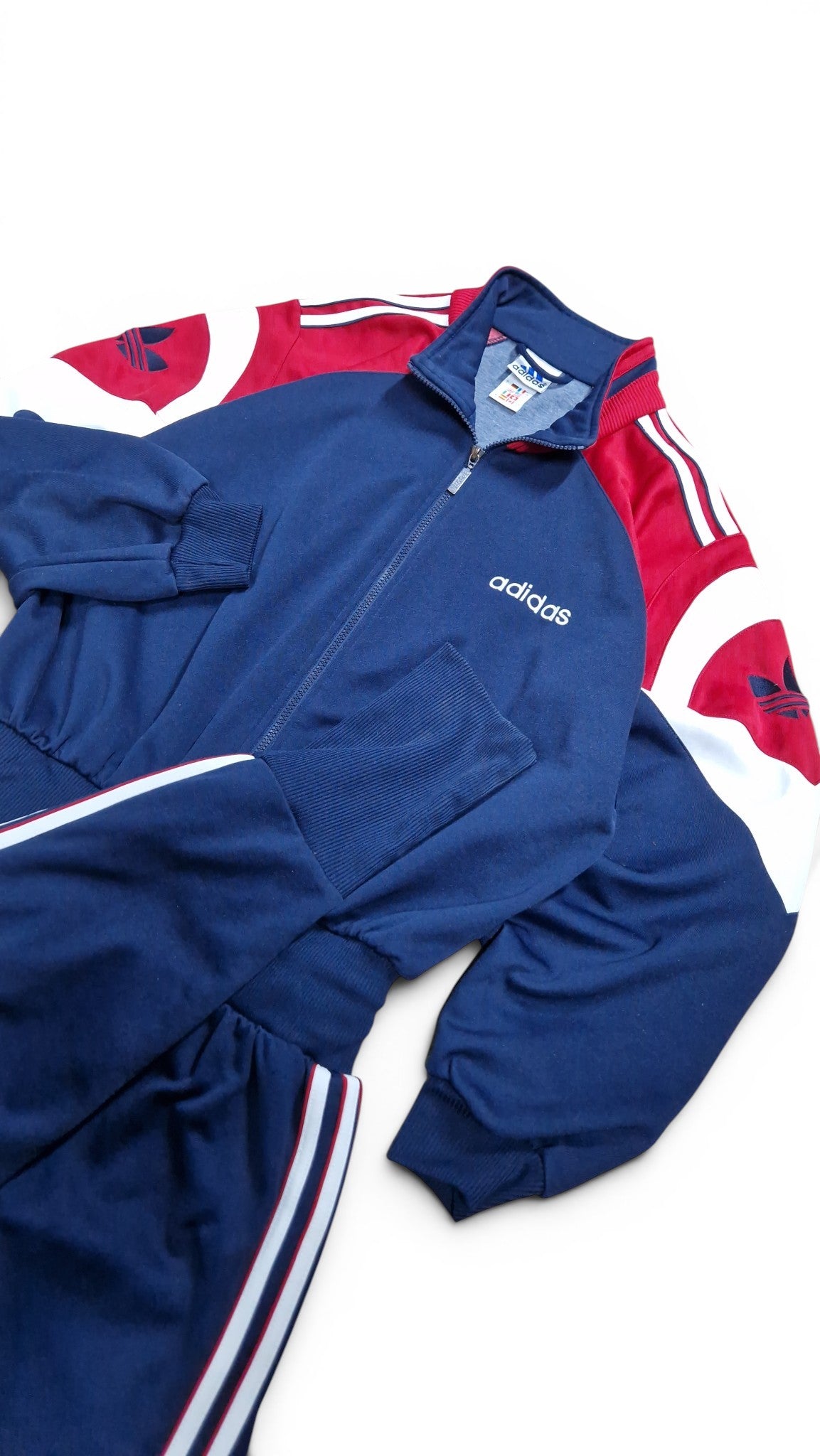 90s Adidas Overall "Sitor" Dunkelblau Rot D7 L