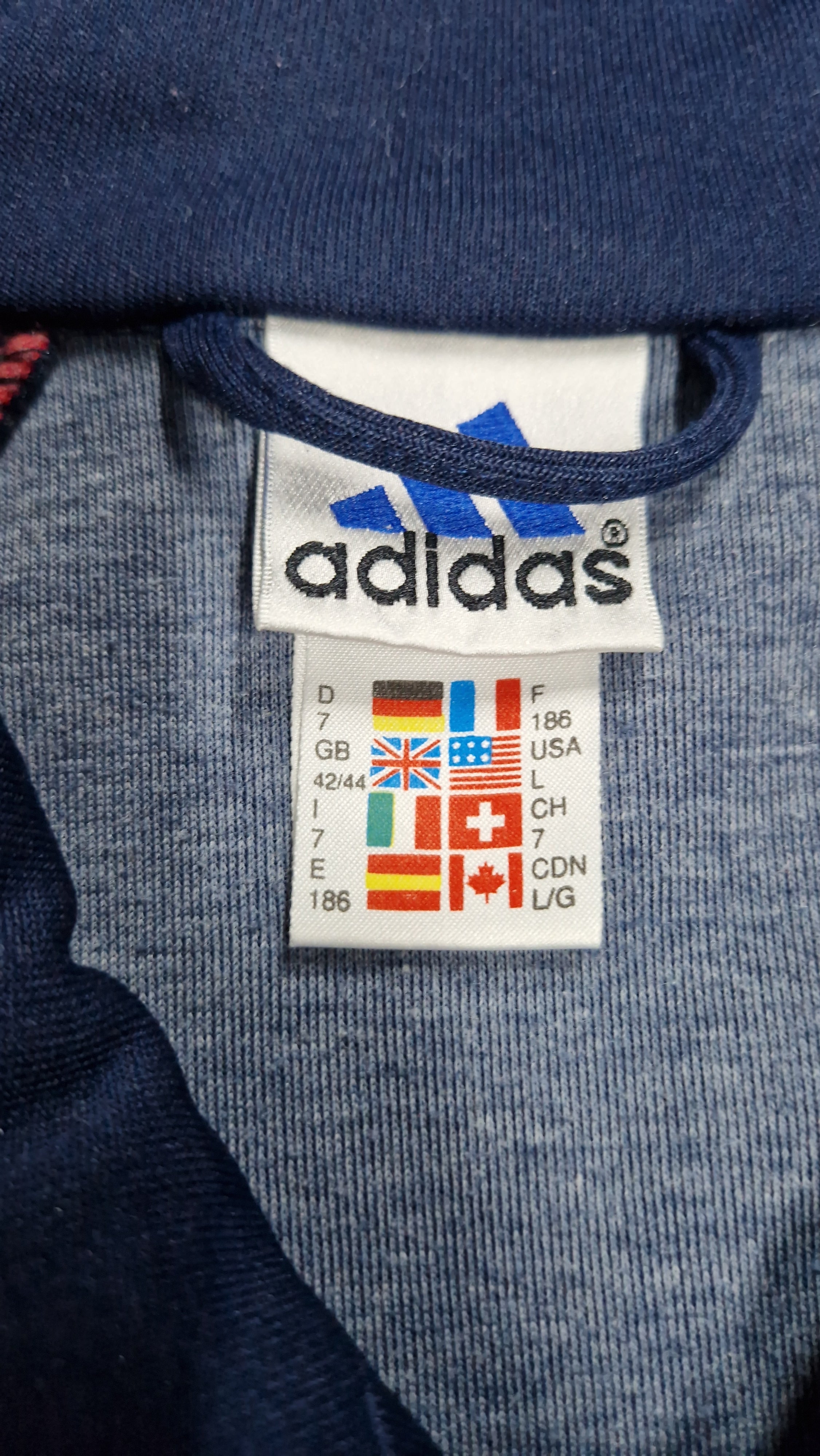 90s Adidas Overall "Sitor" Dunkelblau Rot D7 L