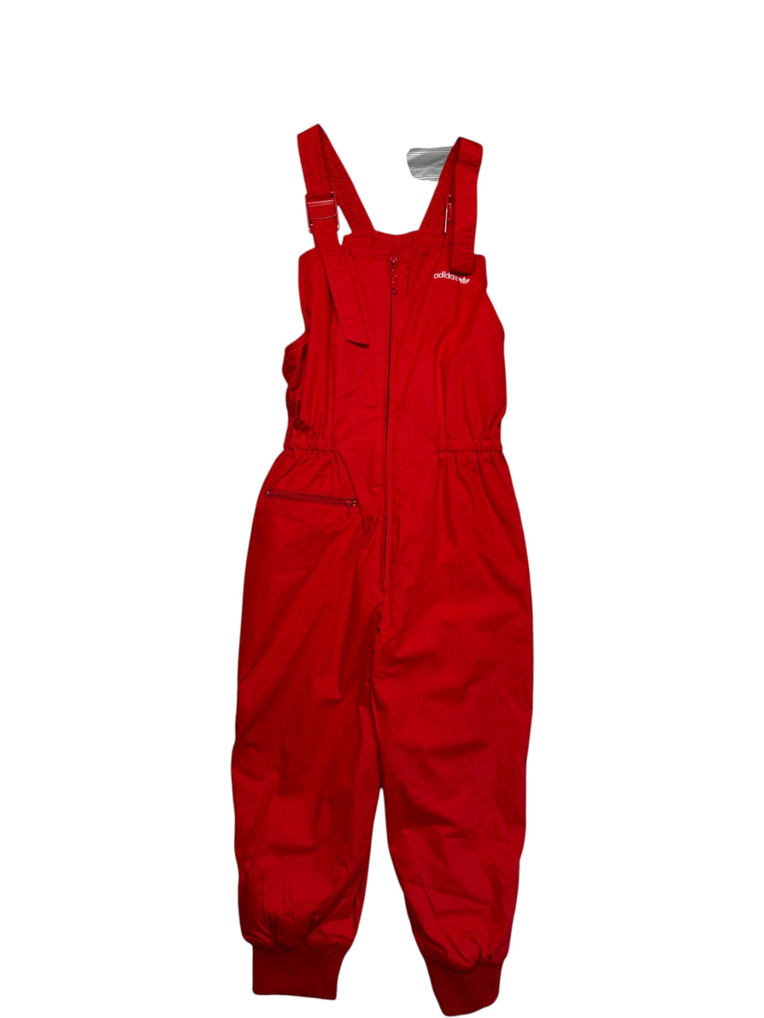 90s Adidas Damen Skianzug Deadstock Frottee Futter Monochrome Rot 38 XS