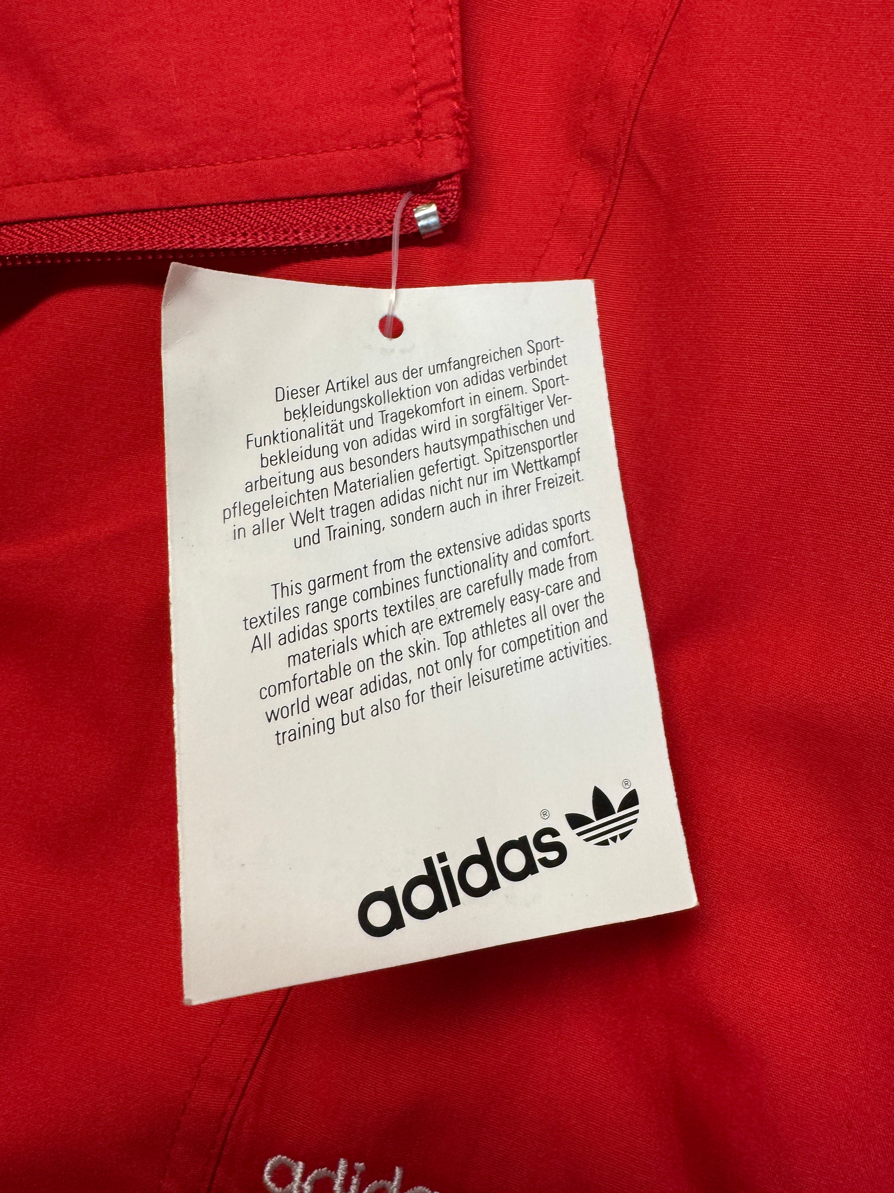 90s Adidas Damen Skianzug Deadstock Frottee Futter Monochrome Rot 38 XS