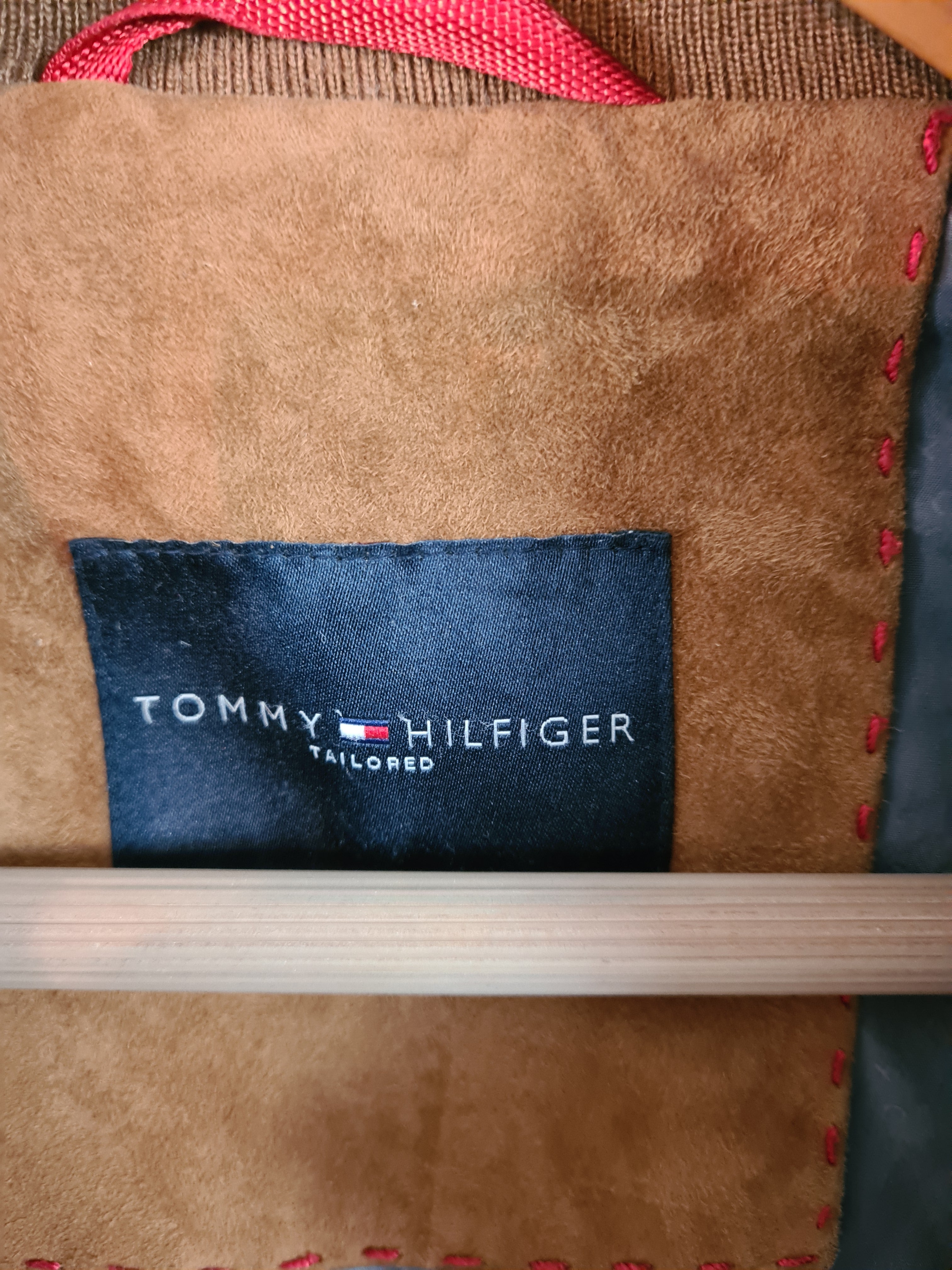 Moderne Tommy Hilfiger Tailored Lederjacke Blouson Style Hellbraun M-L - RareRags