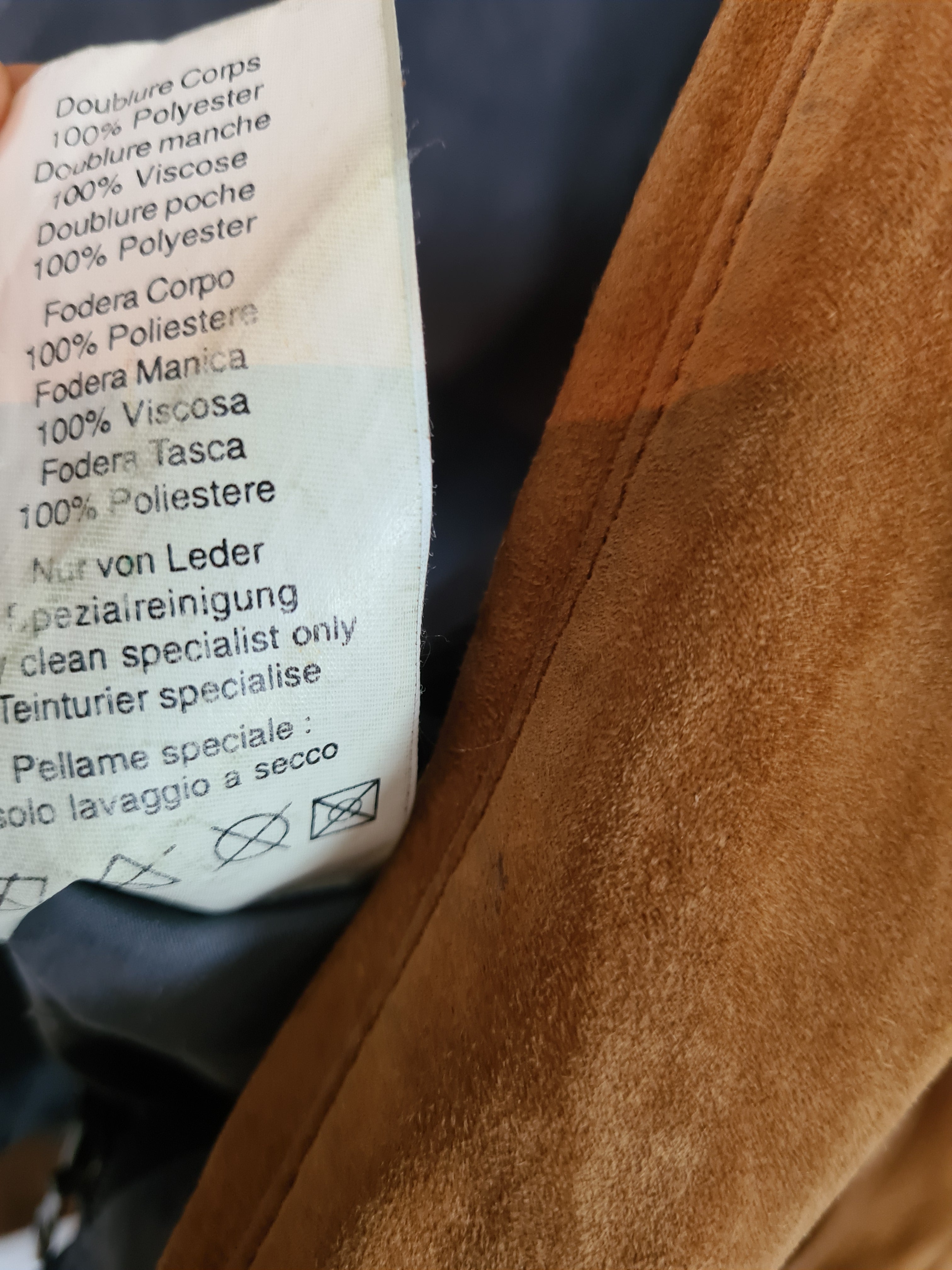 Moderne Tommy Hilfiger Tailored Lederjacke Blouson Style Hellbraun M-L - RareRags