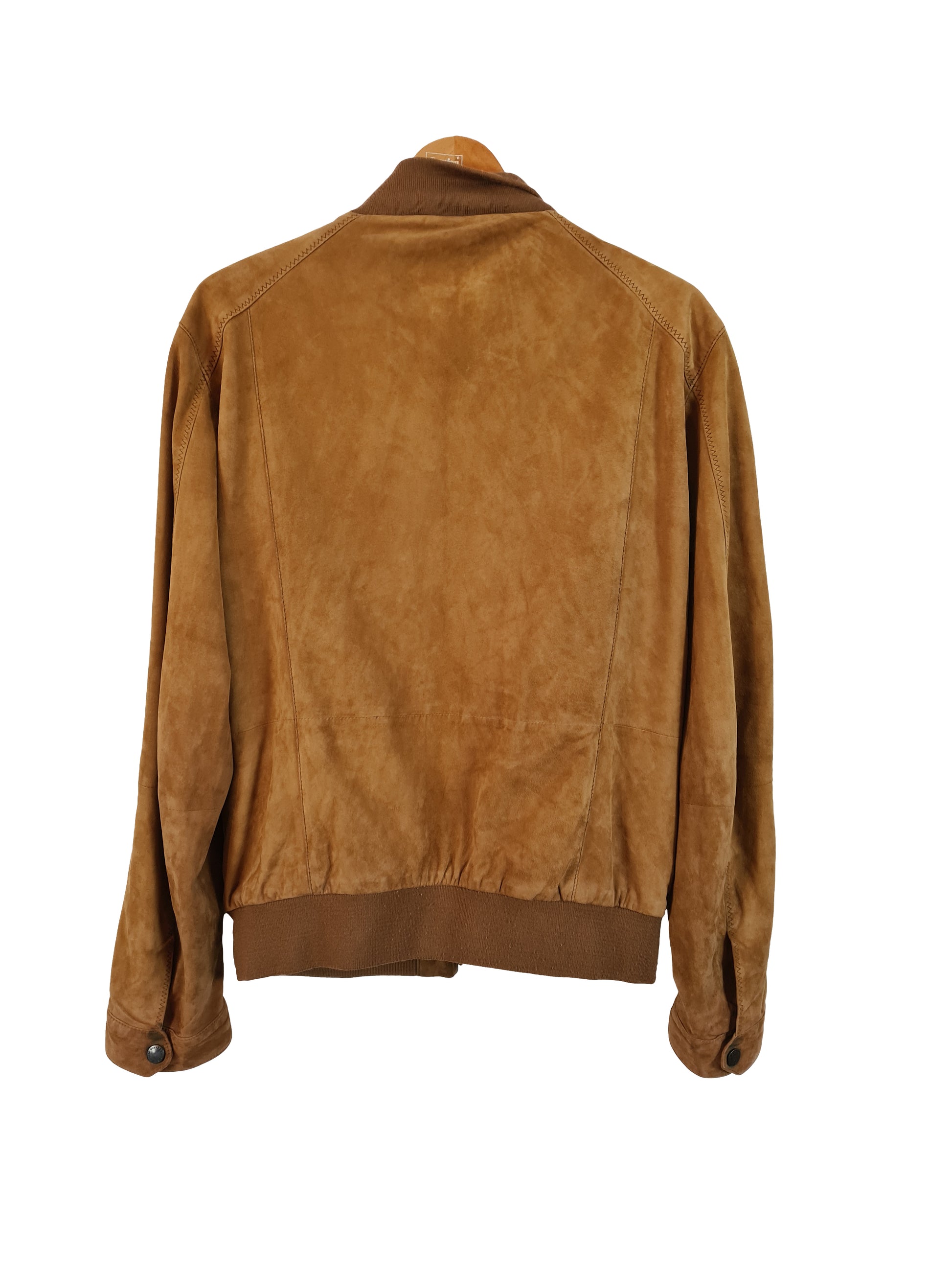 Moderne Tommy Hilfiger Tailored Lederjacke Blouson Style Hellbraun M-L - RareRags