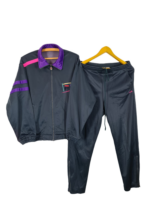Vintage Fila Trainingsanzug Grau Bunt S-M