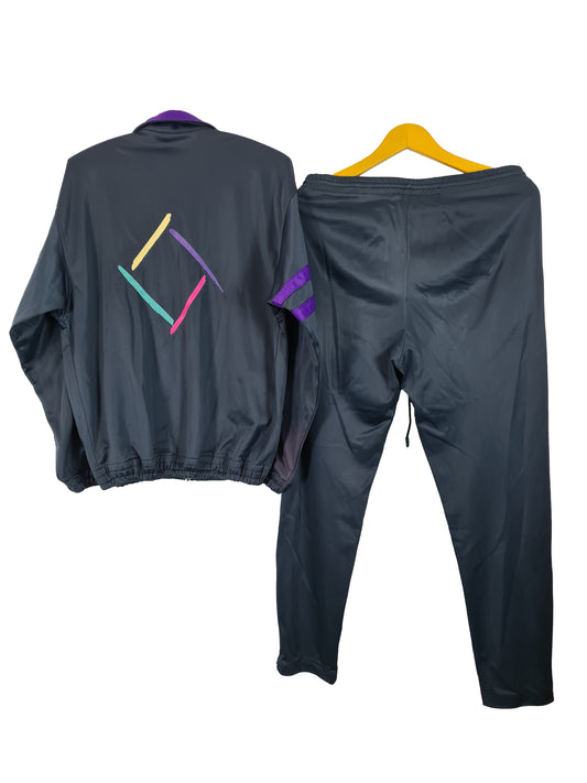 Vintage Fila Trainingsanzug Grau Bunt S-M