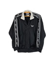 Vintage Reebok Sportjacke Logostreifen Schwarz Weiß XS