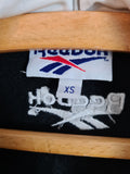 Vintage Reebok Sportjacke Logostreifen Schwarz Weiß XS
