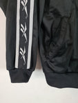 Vintage Reebok Sportjacke Logostreifen Schwarz Weiß XS