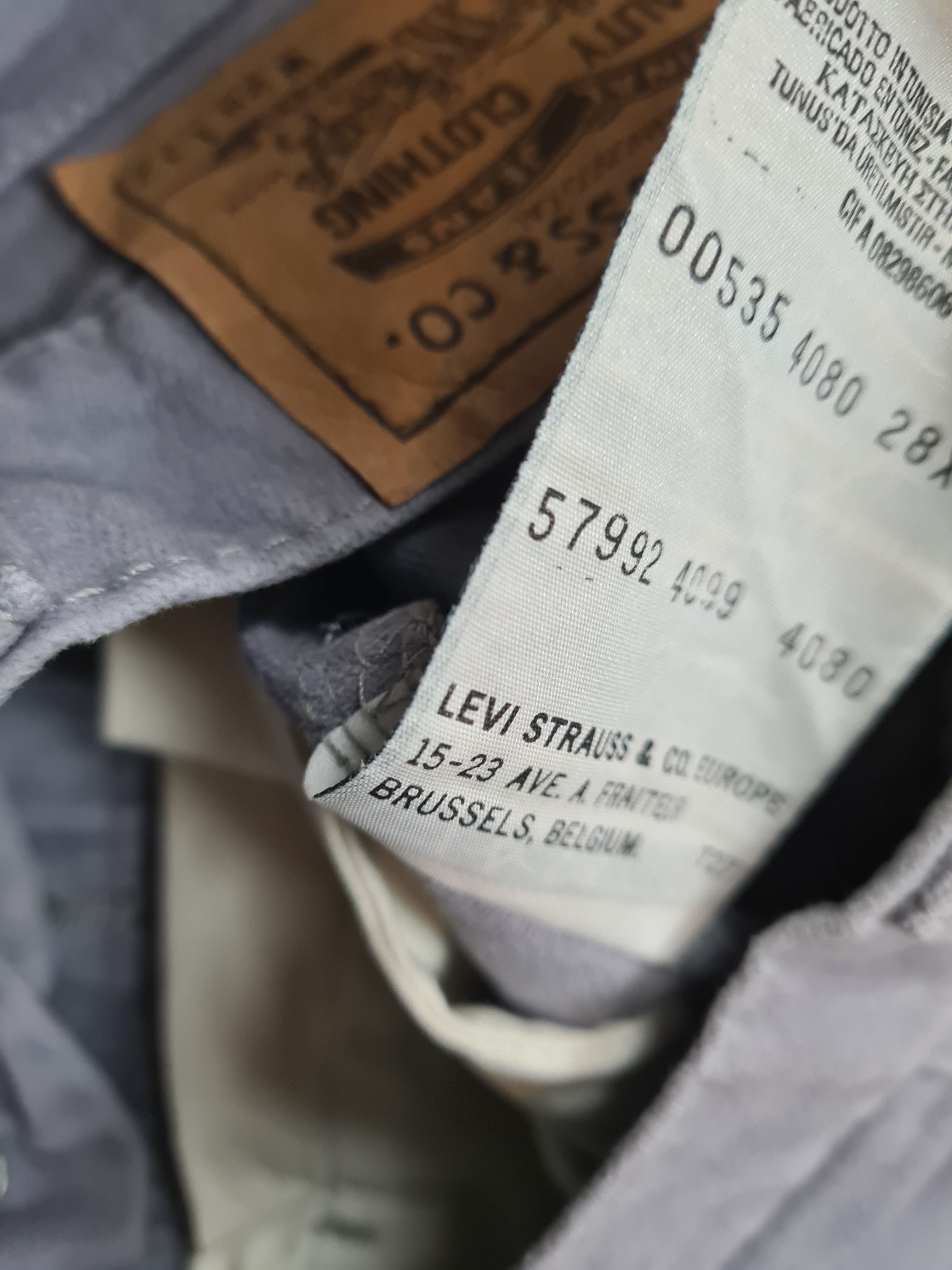 Vintage Levis Hose 535 Grau W28 L32 - RareRags