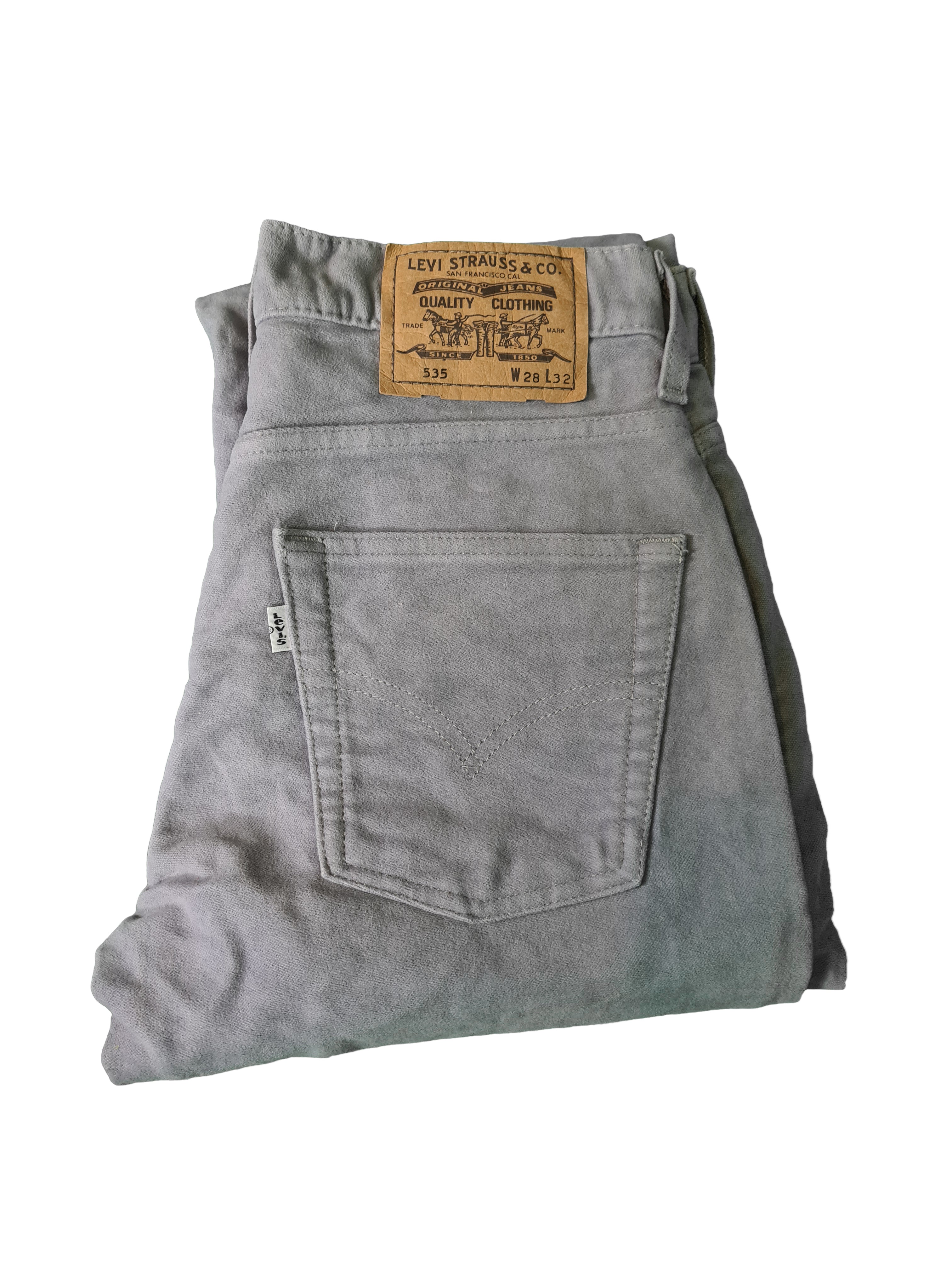 Vintage Levis Hose 535 Grau W28 L32 - RareRags