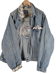 Vintage Hard Rock Cafe Jeansjacke Basic Hellblau XL - RareRags