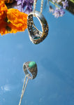 Modeschmuck Ring mit grünem Stein - RareRags