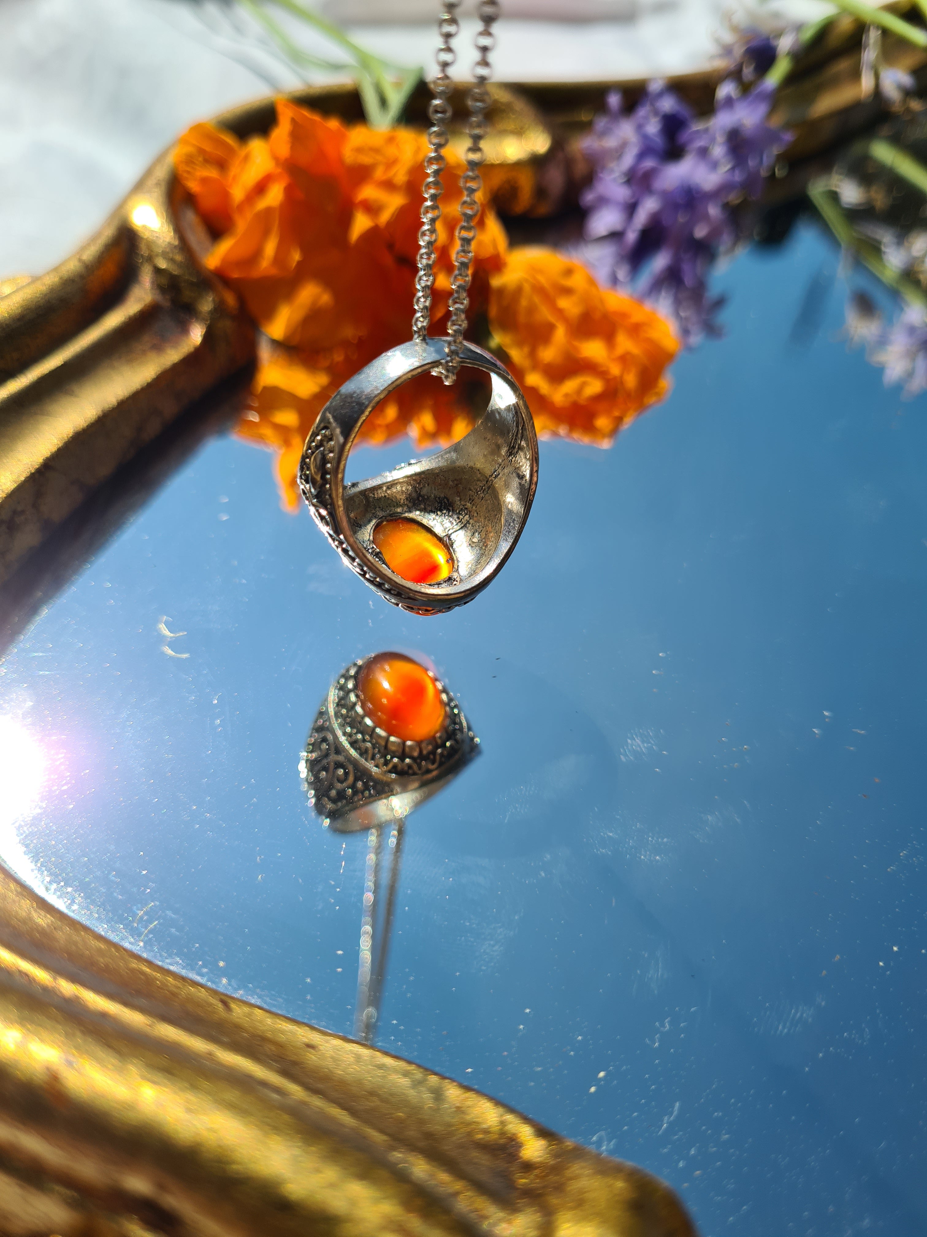 Ring mit orangenem Stein - RareRags
