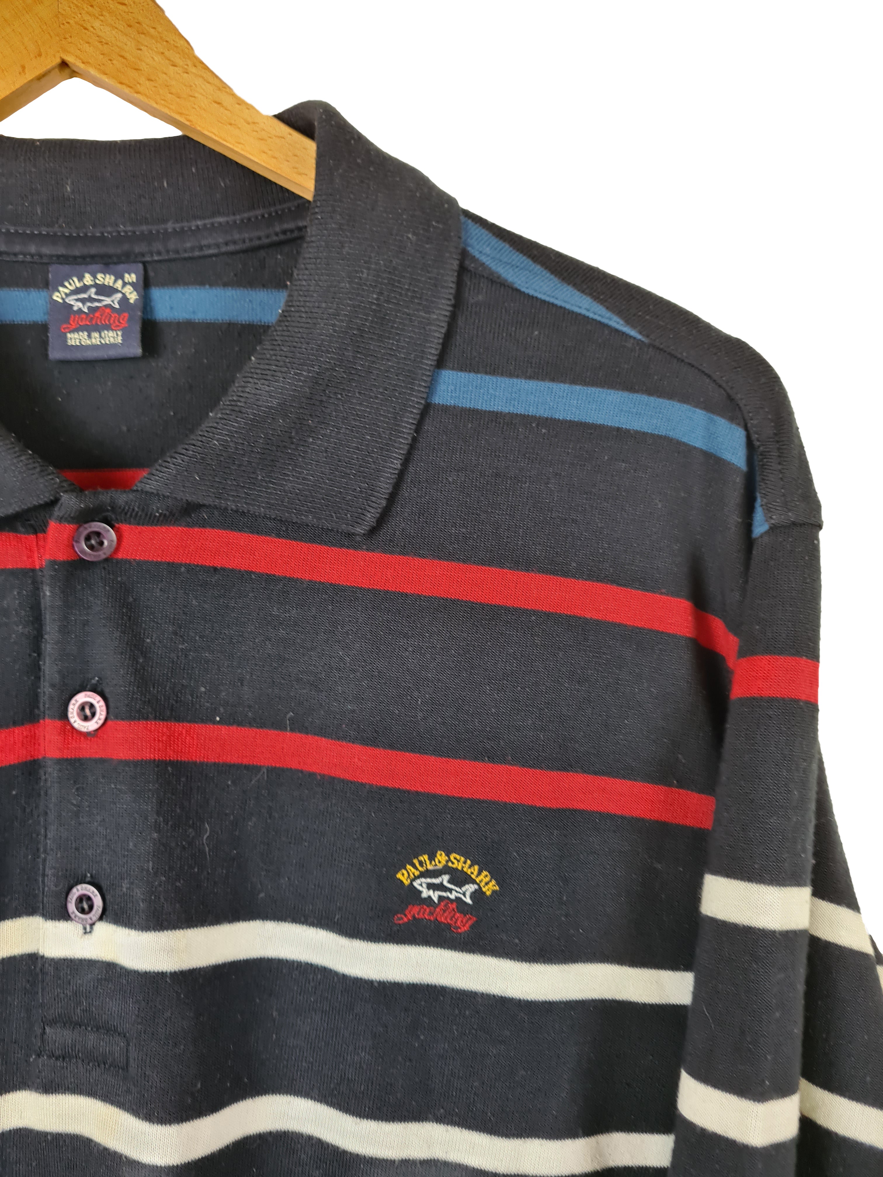 Vintage Paul Shark Sweater mit Polokragen Bunt M - RareRags