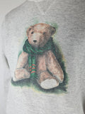 Vintage Hanes Sweater Teddy Bear Made in Mexico Grau Frontprint L