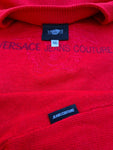 Vintage Versace Jeans Couture Strickpulli/Sweater Merino Rot XL