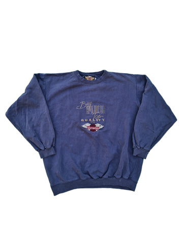 Vintage Harley-Davidson Sweater Buy Amercian Top Quality Bestickt Used Look Dunkelblau XL