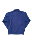 Vintage Wind Sweater Polokragen Bestickt Dunkelblau S-M