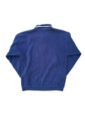 Vintage Wind Sweater Polokragen Bestickt Dunkelblau S-M