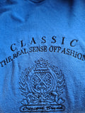 Vintage Le Frog Sweater Classic The Real Sense Of Fashion Bestickt Hellblau L