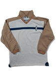 Y2K MTV Sweater Polokragen Weiß/Beige M