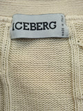 Rare! Vintage Iceberg Strickpulli Marine Mouse Bestickt Beige M-XL
