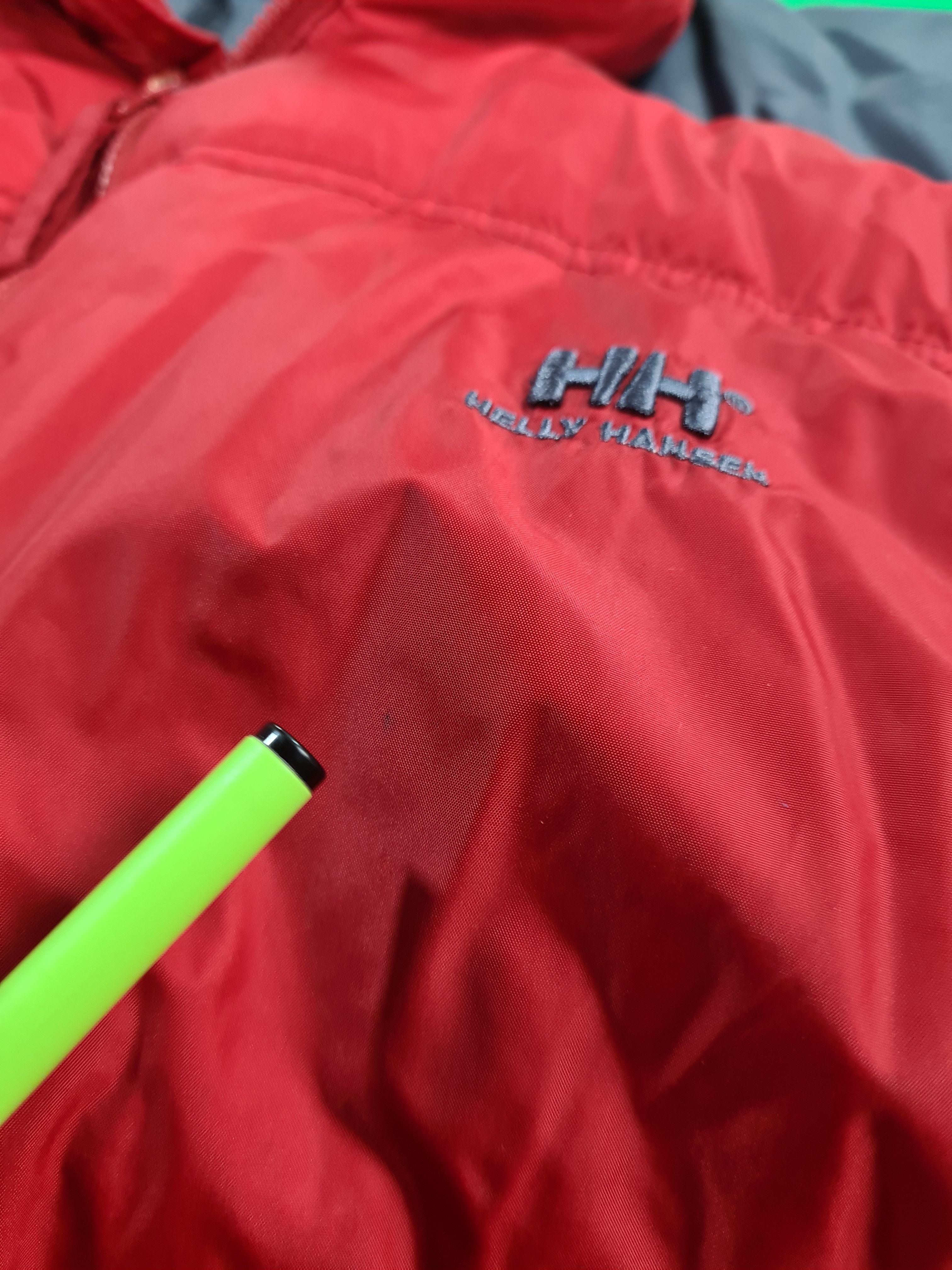 Vintage Helly Hansen Daunenjacke Basic Bestickt Rot/Anthrazit XL - RareRags