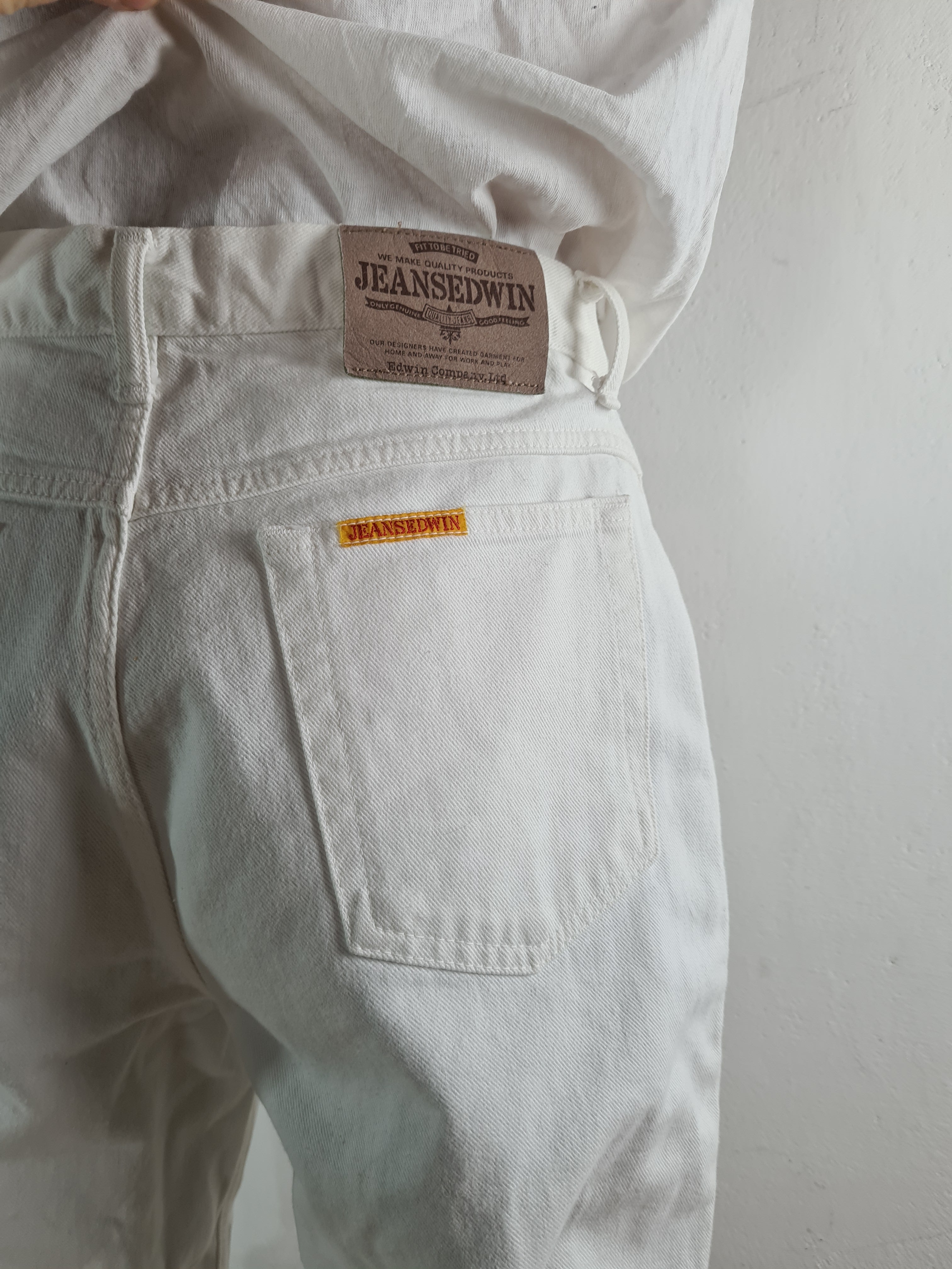 Rare! Jeans Edwin Hose Made in Japan Newton Slim Weiß W33 L32 - RareRags