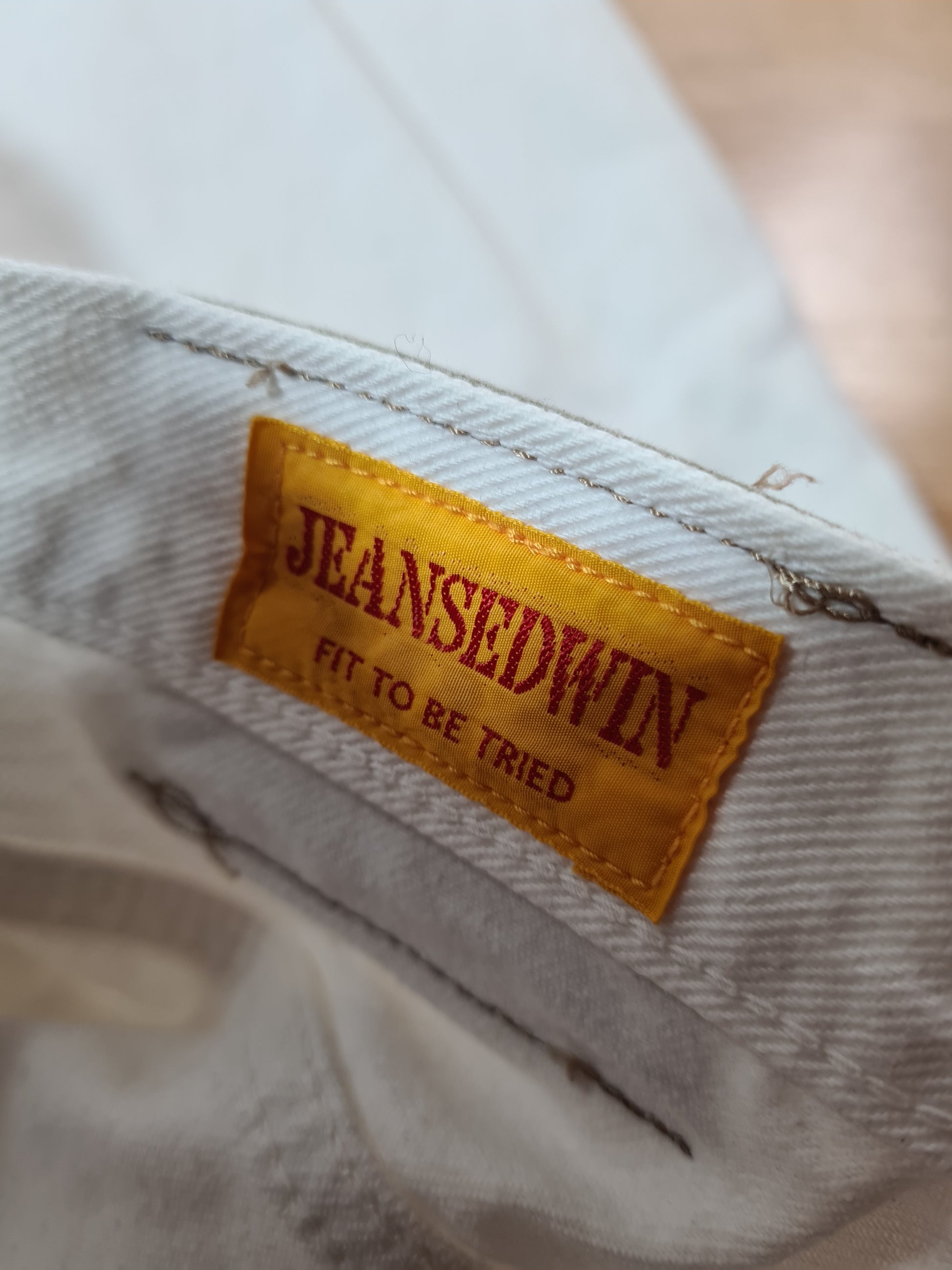 Rare! Jeans Edwin Hose Made in Japan Newton Slim Weiß W33 L32 - RareRags