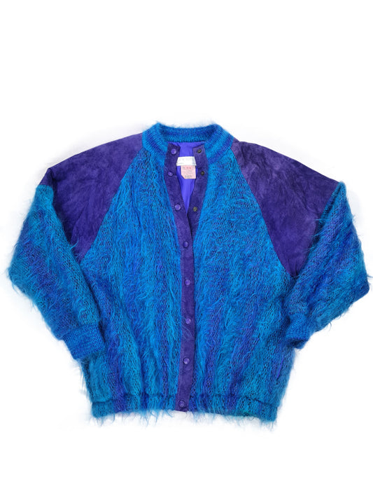 Vintage Jinx Senior Strickjacke Mohair Aquamarin M