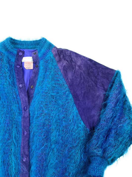Vintage Jinx Senior Strickjacke Mohair Aquamarin M
