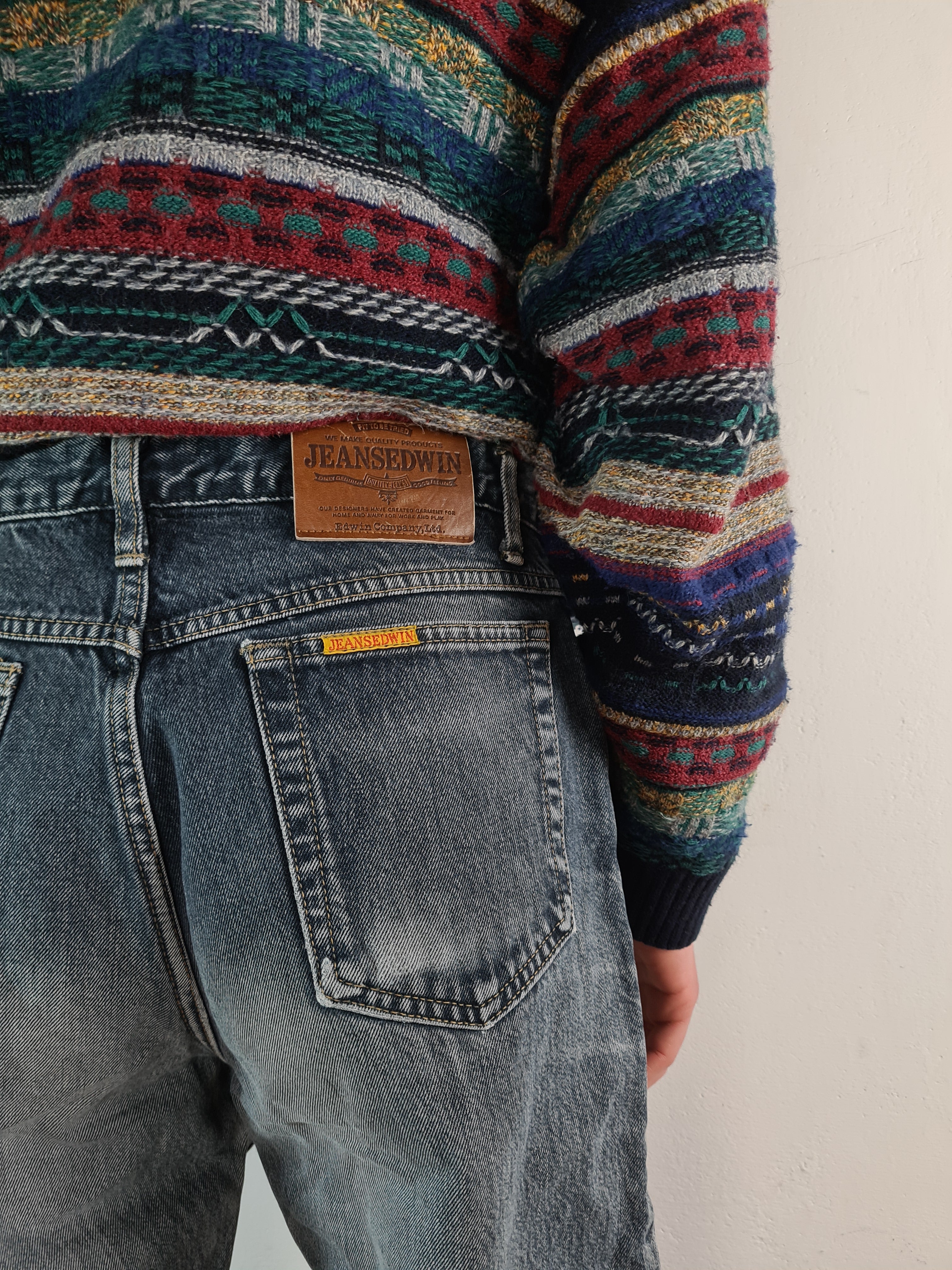 Rare! Vintage Jeans Edwin Hose Newton Slim Grau Schwarz W33 L32 - RareRags