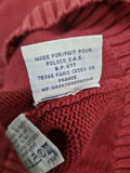 Vintage Ralph Lauren Strickjacke Basic Dunkelrot L-XL