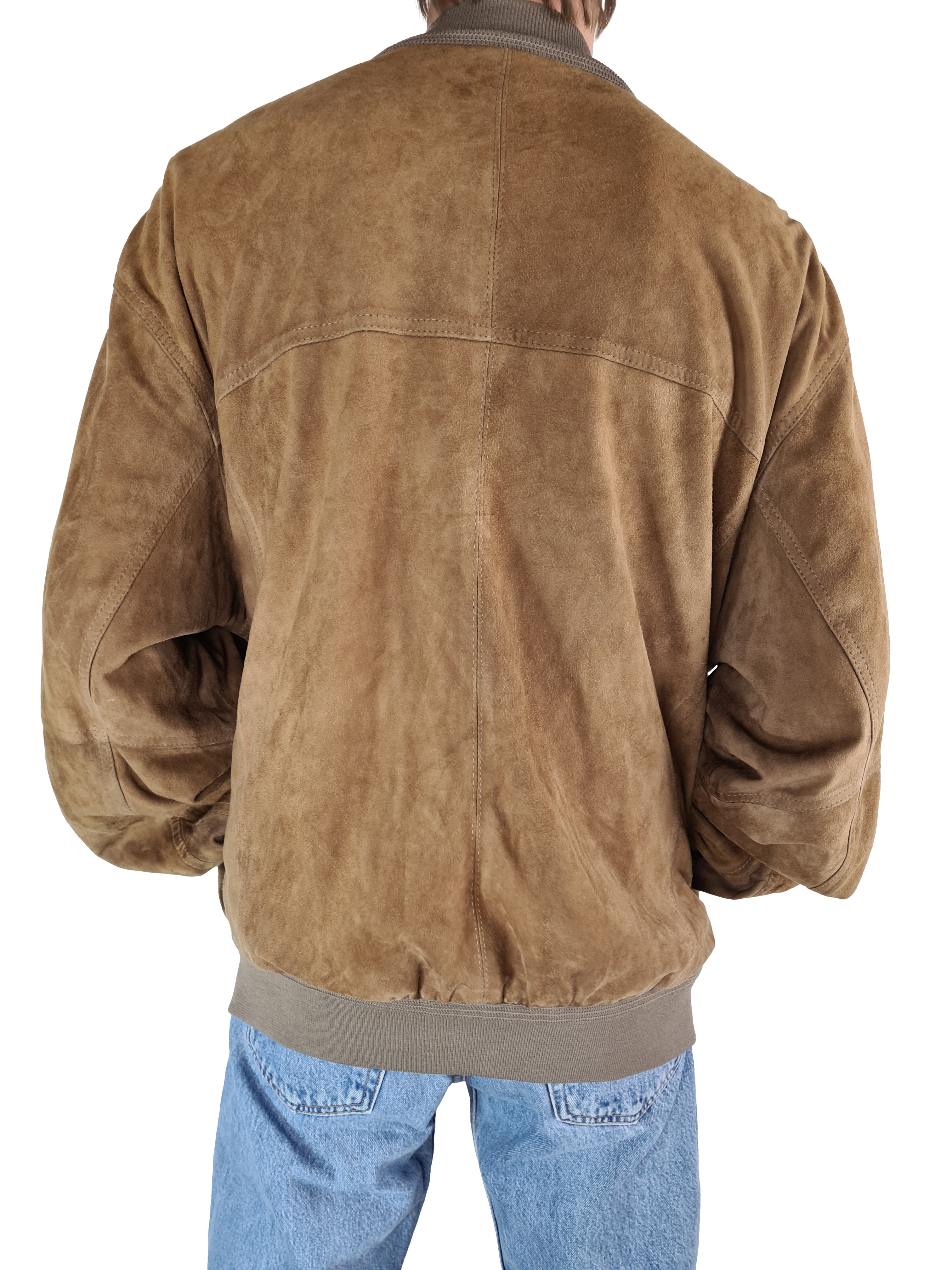 Vintage Yves Saint Laurent X C&A Lederjacke Ziegenverlours Hellbraun L-XL - RareRags