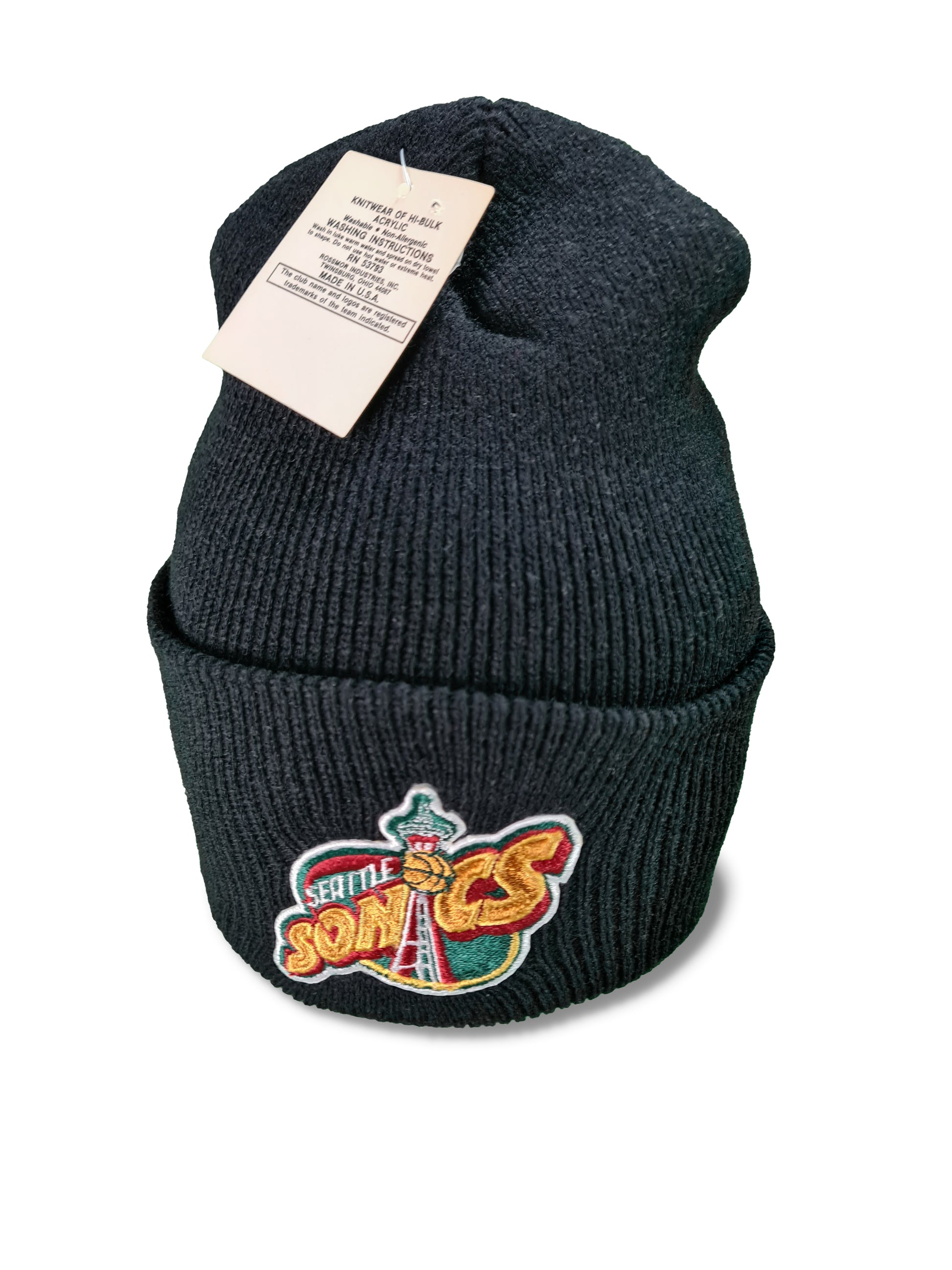 Neu mit Etikett Seattle Sonics Mütze Made in USA Schwarz Unisize - RareRags