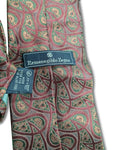 Vintage Ermenegildo Zegna Krawatte Dunkles Rot Grün