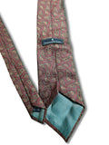 Vintage Ermenegildo Zegna Krawatte Dunkles Rot Grün