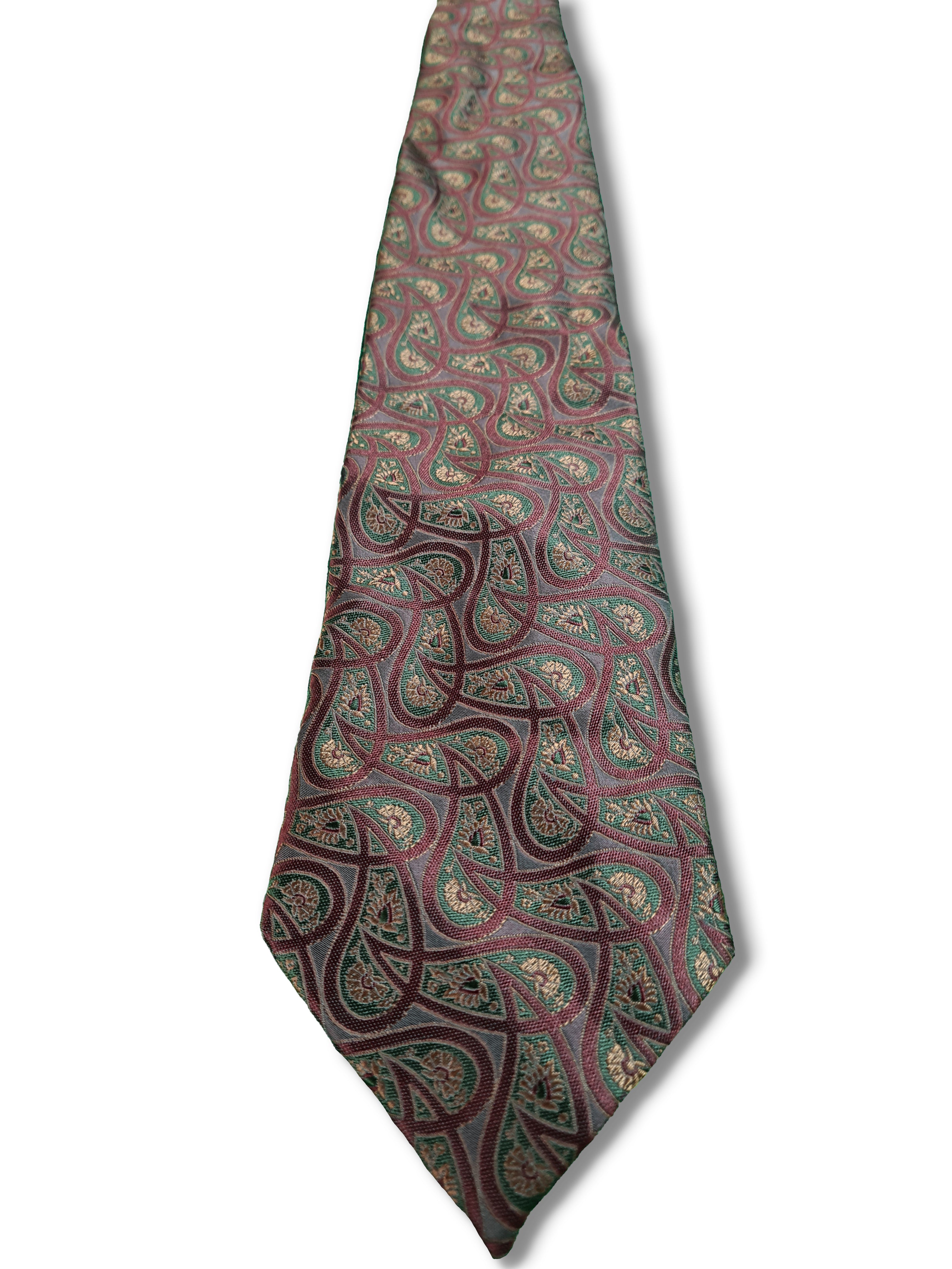 Vintage Ermenegildo Zegna Krawatte Dunkles Rot Grün - RareRags
