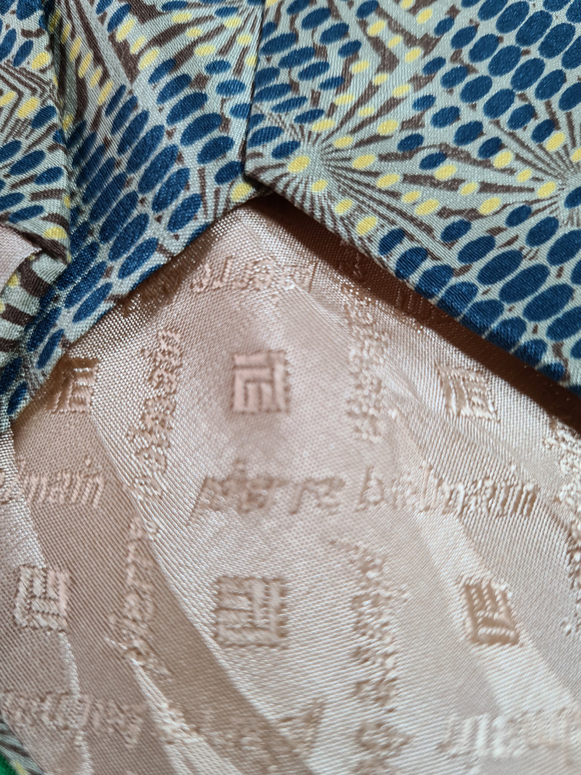 Vintage Balmain Krawatte Basic Abstract Blau Braun - RareRags
