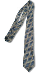 Vintage Balmain Krawatte Basic Abstract Blau Braun - RareRags